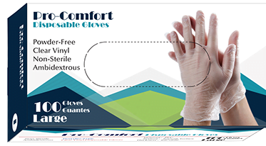 2021 flyer pro comfort disposable vinyl gloves large