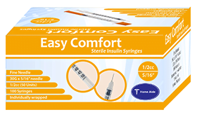 Easy Comfort Insulin Syringe 30G 1/2cc 5/16"