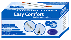 Easy Comfort Insulin Syringe 31G 1CC 5/16"
