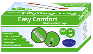 Easy Comfort Insulin Syringe 32G 1CC 5/16"