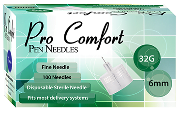 Pro Comfort Insulin Pen Needles 32G 6mm