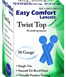 easy comfort lancets twist top 50 ctn 1