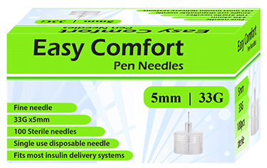 Easy Comfort Insulin Pen Needles 33G 5mm