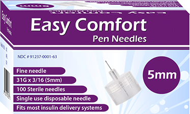 Easy Comfort Insulin Pen Needles 31G 5mm