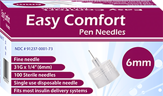Easy Comfort Insulin Pen Needles 31G 6mm
