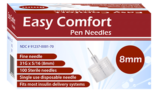 Easy Comfort Insulin Pen Needles 31G 8mm