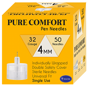 Pure Comfort Insulin Pen Needles 32G 4mm