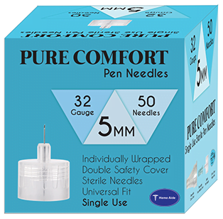 Pure Comfort Insulin Pen Needles 32G 5mm