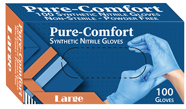 pure comfort disposable nitrile gloves large