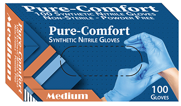 pure comfort disposable nitrile gloves medium