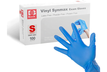 Basic Synthetic Vinyl Exam Gloves Blue/100 Box