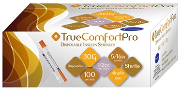 True Comfort Pro Insulin Syringes 30G 1/2cc 5/16"