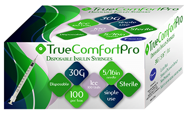 True Comfort Pro Insulin Syringes 30G 1cc 5/16"