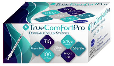 True Comfort Pro Insulin Syringes 31G 1/2CC 5/16"
