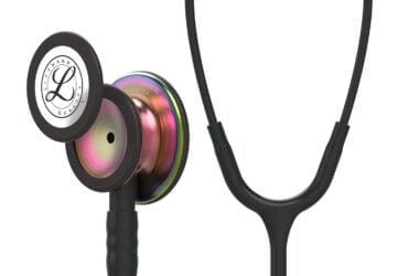 3M 5870 Littmann Classic III Monitoring Stethoscope Rainbow-Finish Chestpiece Black Stem and Headset Black Tube 27 Inch EACH