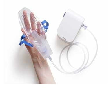 portable nebulizer with tubing and a mask
