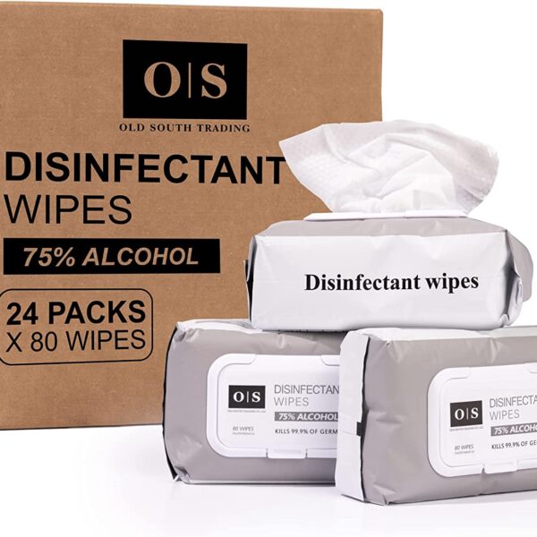 Old South Trading Disinfecting Alcohol Wipes - 1 Case/24 Packs (1,920 Wipes