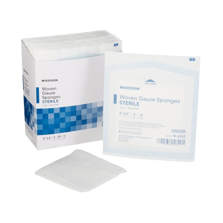 Gauze Sponge McKesson Cotton 12 Ply 4 X 4 Inch Square Sterile