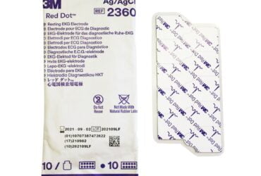 3M 2360 ECG Tab Electrode Red Dot Resting Radiolucent Plastic Material 4000/CS
