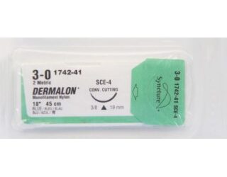 Covidien 8886174241 - SUTURE, DERMALON, BLUE, 3/0, 18", SCE-4, 36/BX