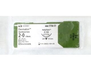 Covidien 8886175651 - SUTURE, DERMALON, BLUE, 2/0, 18", CE-4, C-13, 36/BX