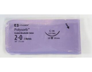 Covidien CL823 - Suture Polysorb Violet C-14 2-0 30" 36/BX
