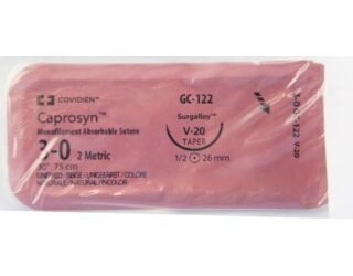 Covidien GC122 - Suture 3-0 Polymer V-20 Caprosyn Undyed 30" Monofilament 36/Bx