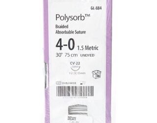 Covidien GL884 - Suture 4-0 Polyester CV-22 Polysorb Undyed 30" Braid 36/Bx