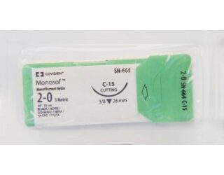 Covidien SN664 - Suture Monosof Nylon Blk C15 2-0 30" 36/BX