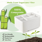 [500 Pack] 5 Compartment Trays 100% Compostable Paper School Bagasse Lunch Trays - Image 2