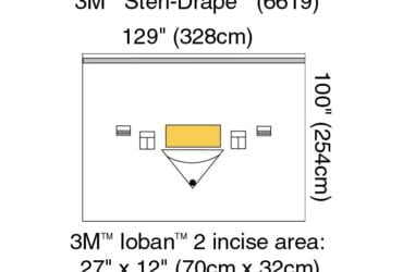 3M 6619 Orthopedic Drape Steri-Drape Large Isolation Drape with Incise and Pouch 129 W x 100 L Inch Sterile 5/CS