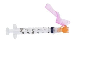 BD 305789 Safety Hypodermic Syringe with Needle Eclipse™ 1 mL 1/2 Inch 27 Gauge 300/CS