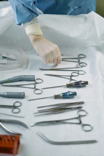 Surgical instruments being prepared for an invasive surgery