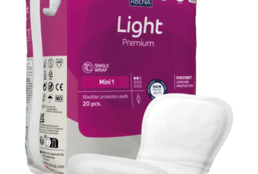 Abena 1000021337 Bladder Control Pad Abena® Premium Light Mini 3.9 x 8.6 Inch Light Absorbency Fluff / Polymer Core Size 1 (200/CS)