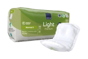 Abena 1000021339 Bladder Control Pad Abena® Premium Light Normal 4.3 x 10.2 Inch Light Absorbency Fluff / Polymer Core Size 2 (144/CS)