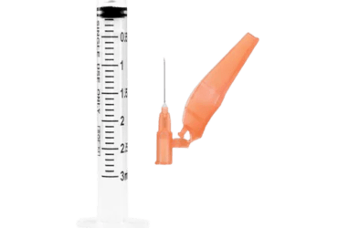 Sol-Millennium 32510SN 3mL Luer Lock Syringe with Safety Needle 1 Inch 25 Gauge (300/CS)