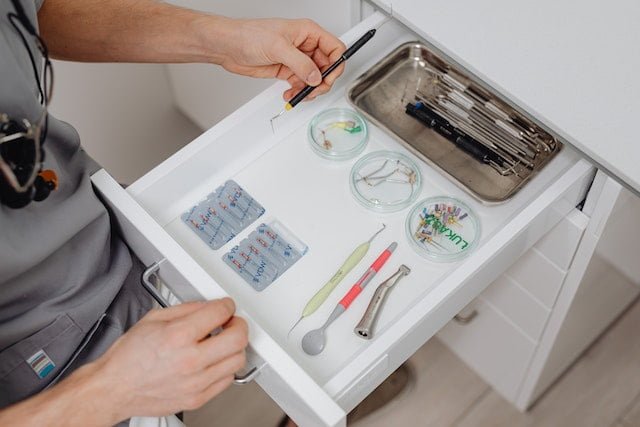 Properly stored medical tools in a healthcare facility