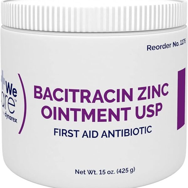 Dynarex 1176 Bacitracin Zinc Ointment 15 oz. jar CS/12