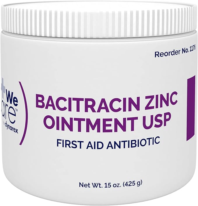 Dynarex 1176 Bacitracin Zinc Ointment 15 oz. jar CS/12