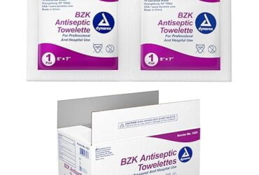 Dynarex 1331 BZK Antiseptic Towelettes 5 in. x 7 in. CS/1000