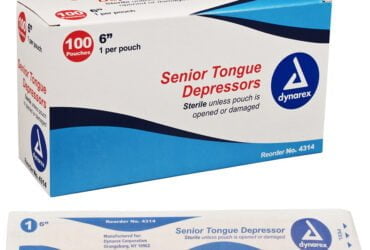 Dynarex 4314 Senior Tongue Depressors Sterile 6 in. Wood CS/1000