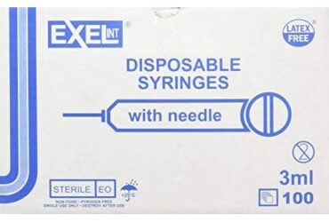 Exel 26101 Luer Lock Syringe & Needle, 3cc, Low Dead Space Plunger, 23G x 1 in. CS/1000