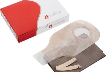 Hollister 18104 New Image Drainable Pouch, Transparent, 2¾ in. Flange, Standard, Blue BX/10