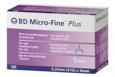 BD 320498 Micro-Fine Plus Pen Needles 5mm. 31G BX/100