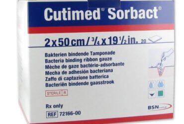 7216606	CUTIMED SORBACT IMPREGNATED RIBBON GAUZE 0.8"X 19.7",BX20