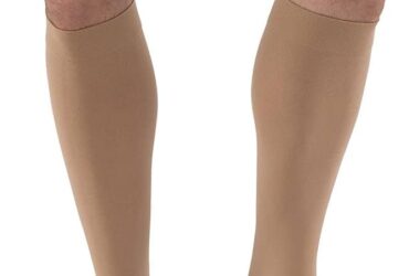114743 STOCKINGS COMPRESSION KNEE CLOSED TOE BEIGE MEDIUM