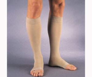 114801 STOCKINGS COMPRESSION KNEE OPEN TOE BEIGE MEDIUM