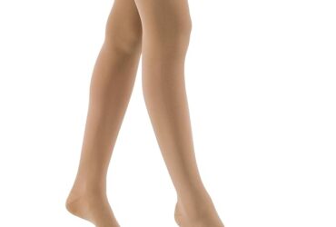 114818 STOCKINGS COMPRESSION THIGH OPEN TOE BEIGE SMALL