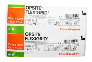 66024629	OPSITE FLEXIGRID 1 HAND DRESSING 4” x 4” 	CS80