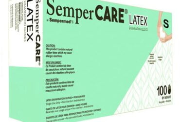 SCLT102	SEMPERMED LATEX TEXTURED EXAM GLOVES, SMALL, CS1000